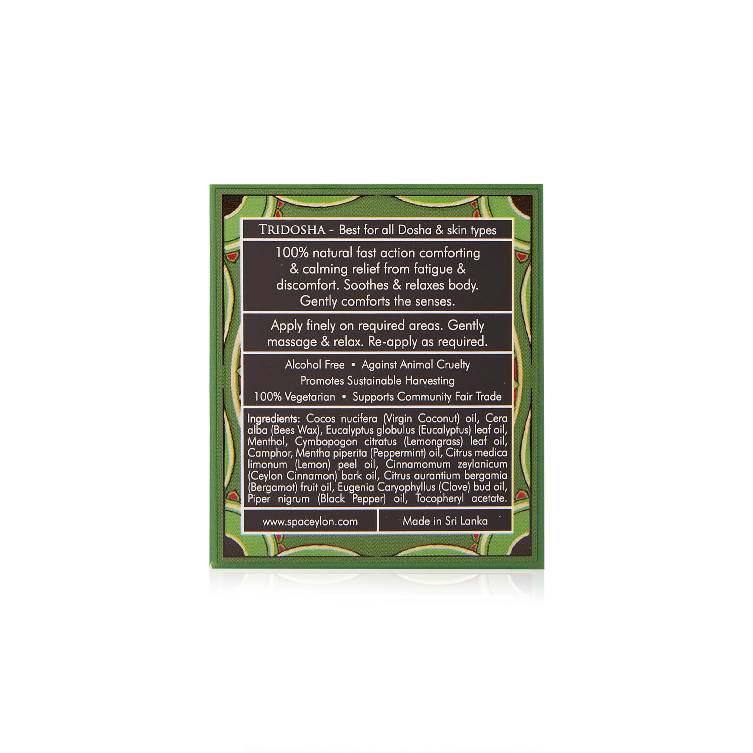 SPA CEYLON Ayurveda Comfort herbal balm for soothing skin, featuring natural ingredients and a calming herbal formula.