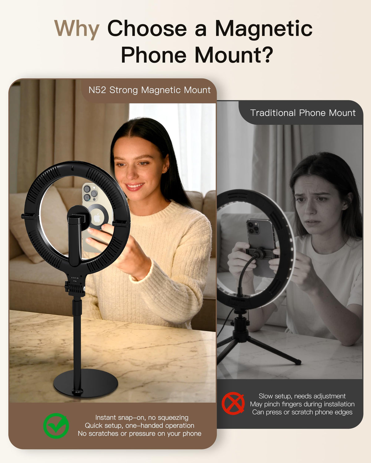 NiceVeedi 10 2 Magnetic Desk Ring Light with Stand 5000mAh - NiceVeedi Official Imagery - 3