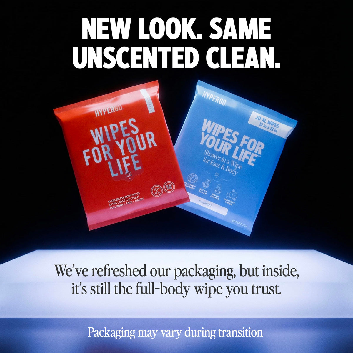 HyperGo XL Body Wipes for Women Men 12 x12 Rinse Free Full - HyperGo Official Imagery - 3