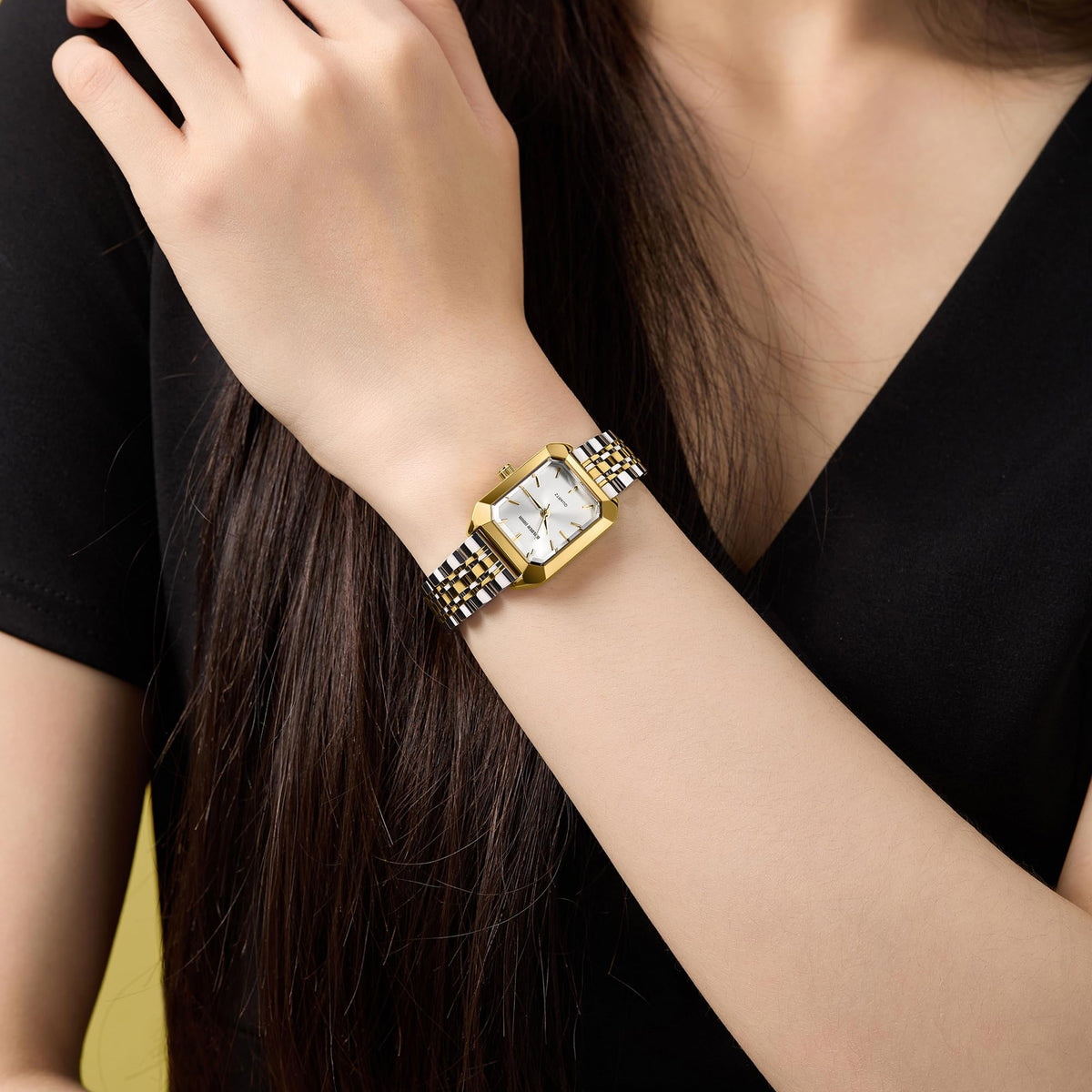 GOLDEN HOUR Women s Rectangular Quartz Watch Gold Tone - GOLDEN HOUR Official Imagery - 7