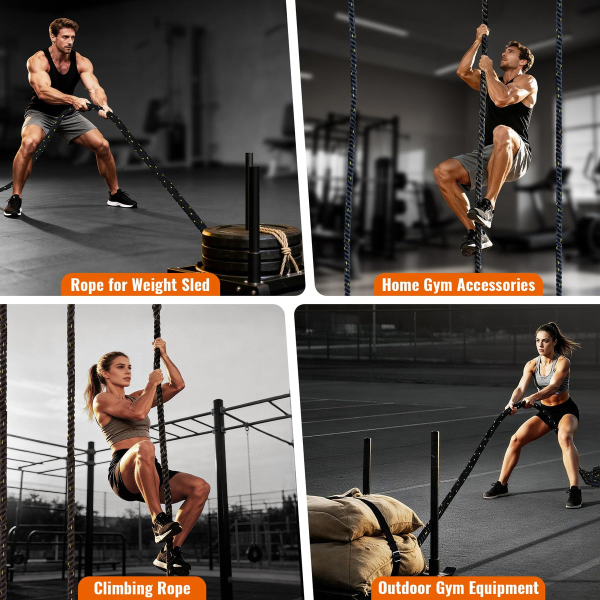 40FT Weight Sled Rope Workout Sled Pulling Ropes Sled Push - SOHIDAS Official Imagery - 6