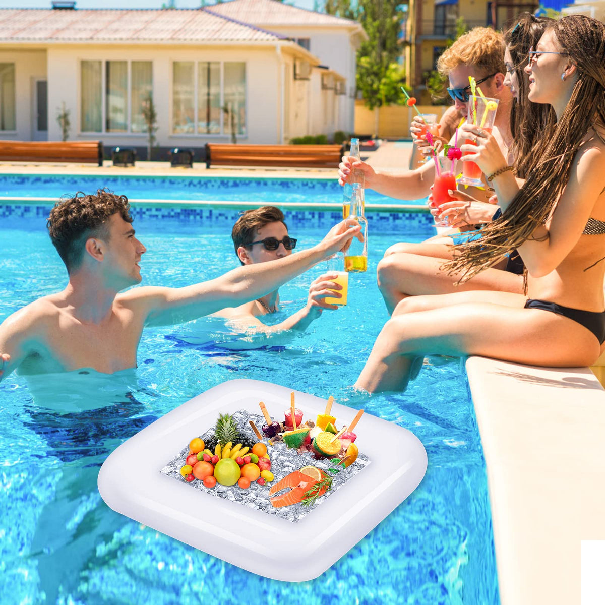 4 Pack Inflatable Ice Serving Bar Pool Party Buffet Drink - jxzdle Official Imagery - 8
