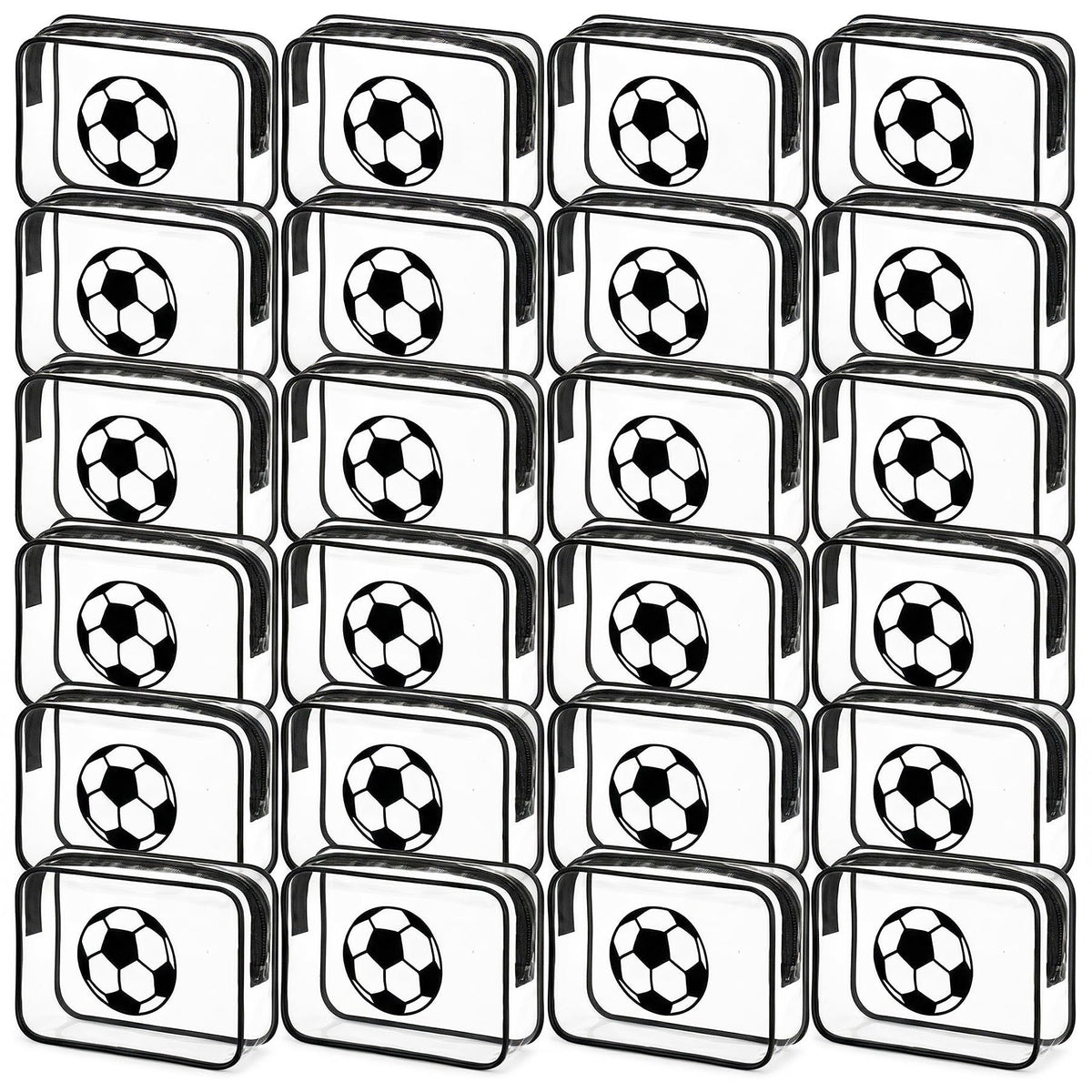 Kacctyen 24 Pcs Soccer Clear Makeup Bags Bulk Goodie Gift - Kacctyen Official Imagery - 2