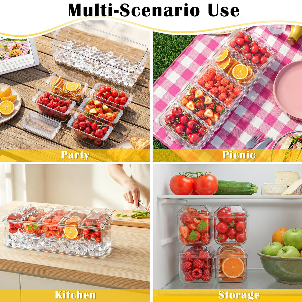 ARSTPEOE Condiment Tray Chilled Condiment Server Bar - ARSTPEOE Official Imagery - 8