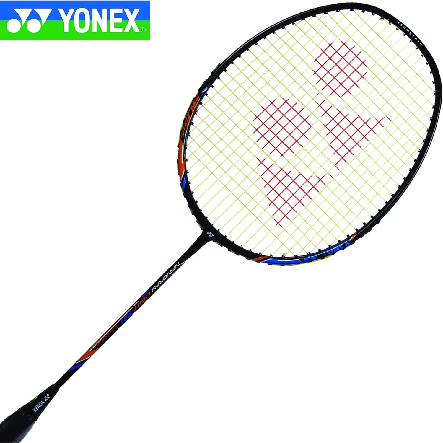 YONEX Nanoray 10F Hi-Flex pre-strung badminton racquet with lightweight frame and ergonomic grip for enhanced performance.
