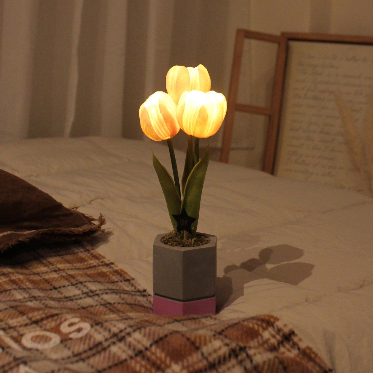 Cordless Flower Table Lamp LED Battery Operated Portable - VIA K STUDIO Official Imagery - 2