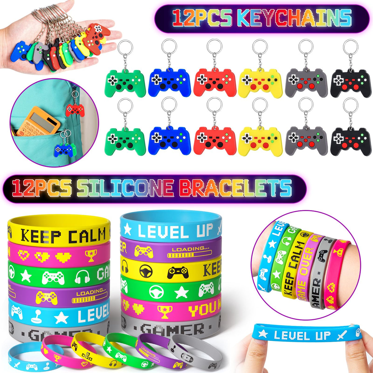 SNLN Video Game Party Favors Gamer Birthday Supplies Kids - SNLN Official Imagery - 7