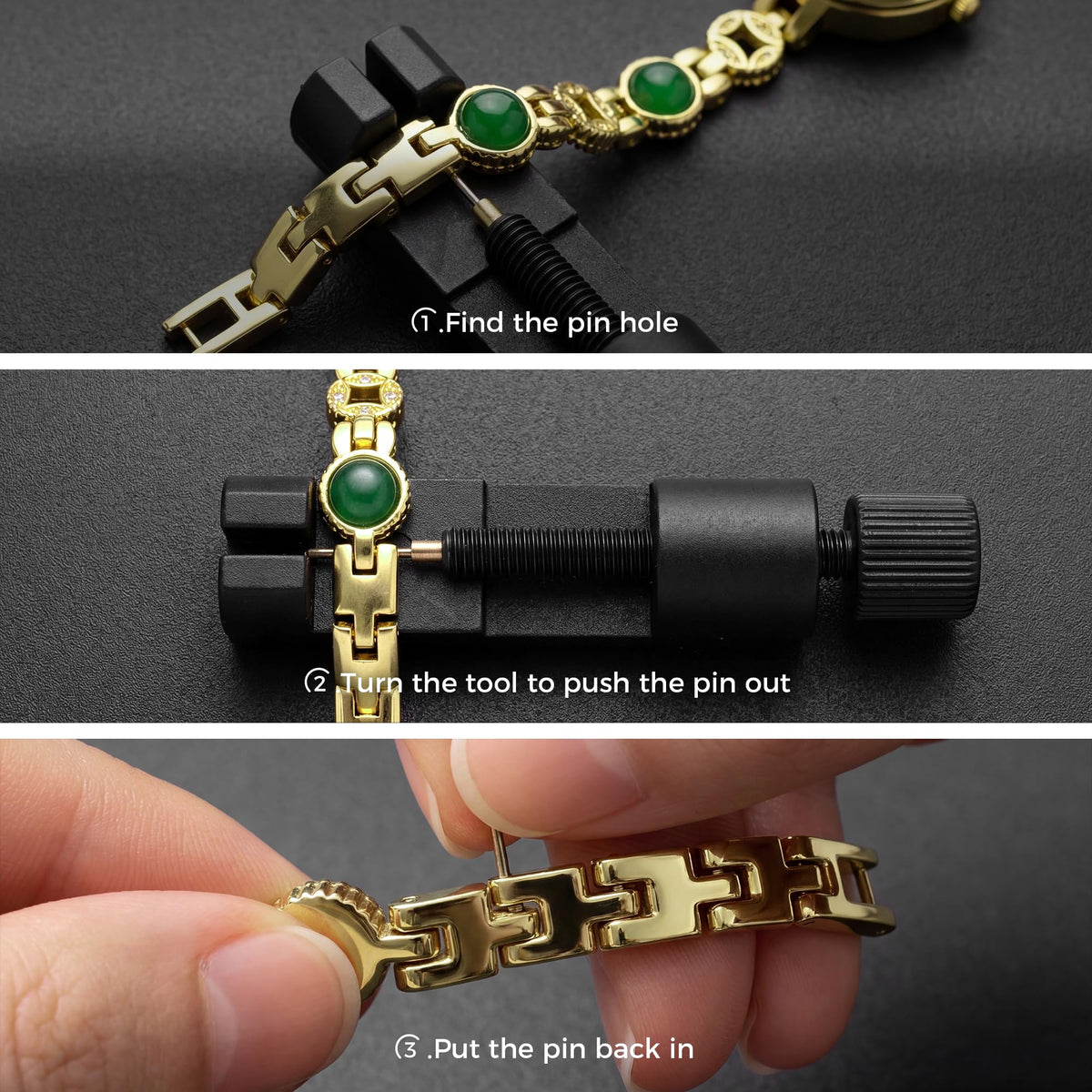 Gold Watches for Women Vintage Green Dial Bracelet Ladies - VORSEL Official Imagery - 8