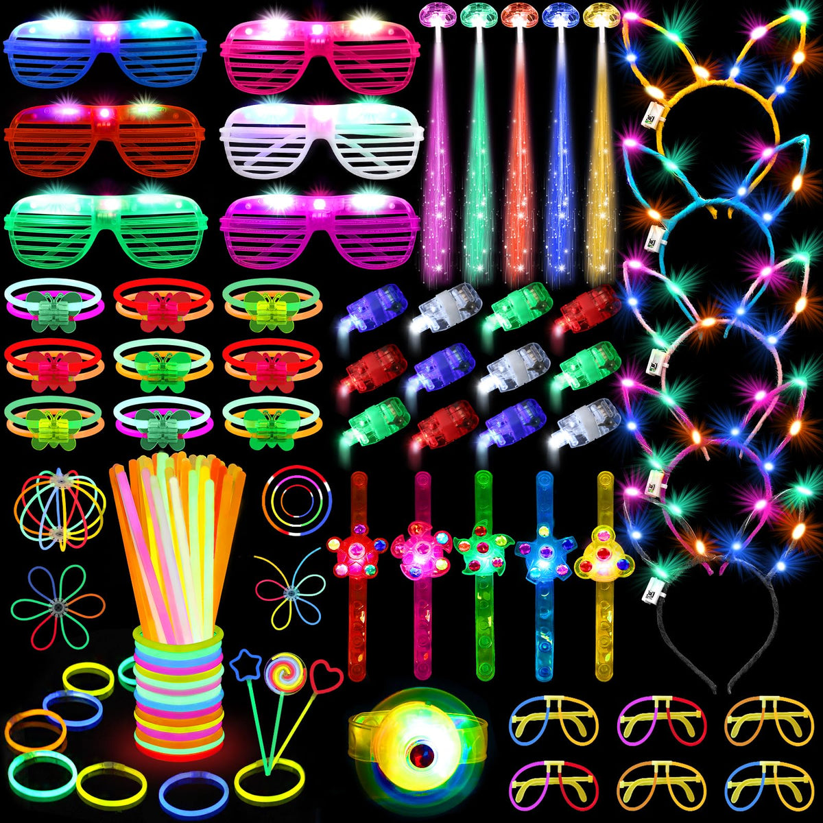 276 PCS Glow in the Dark Party Supplies Light Up Party - Tetutor Official Imagery - 1