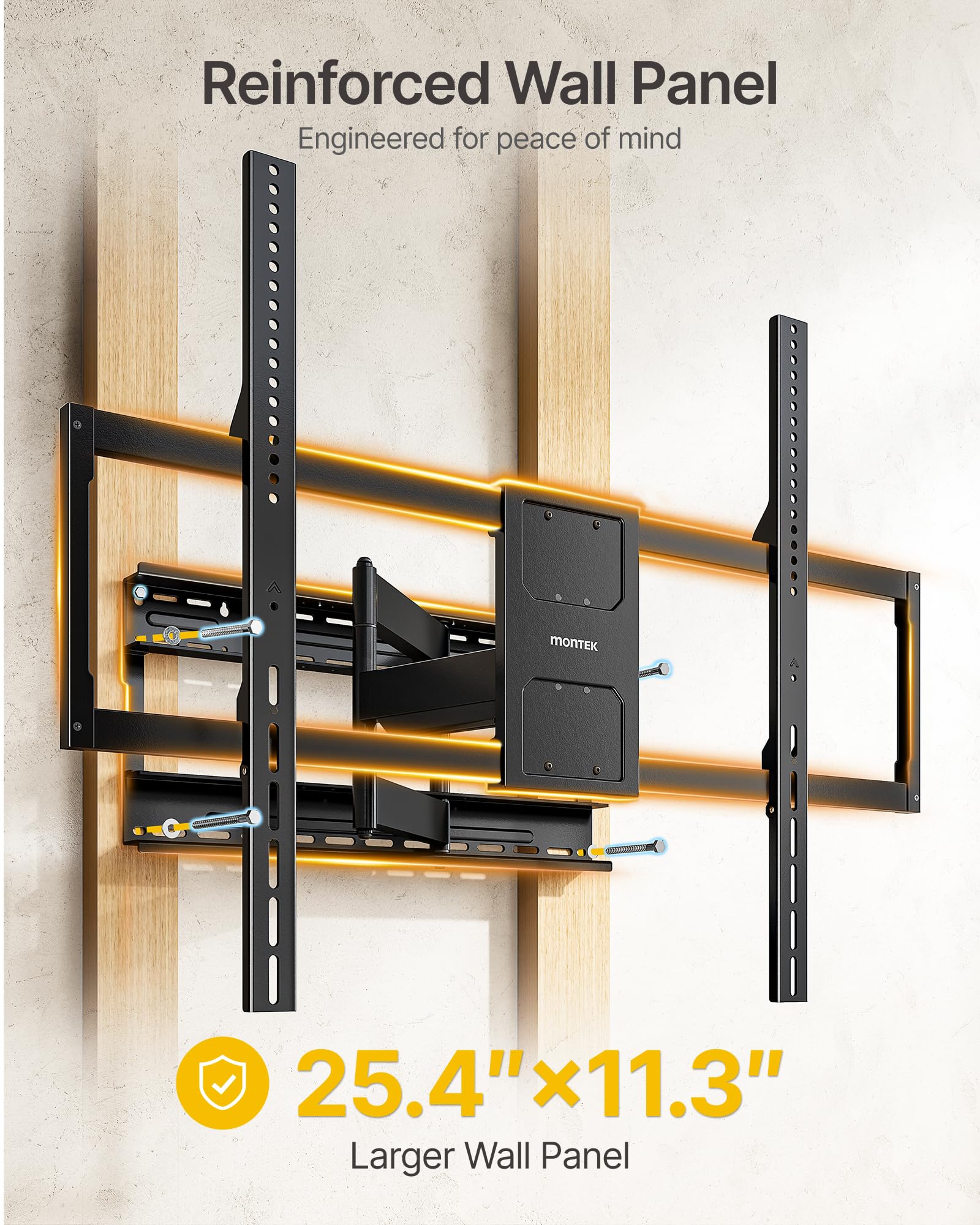 monTEK Heavy Duty TV Wall Mount for 50–100 inch XL TVs up to 176 - monTEK Official Product View 2