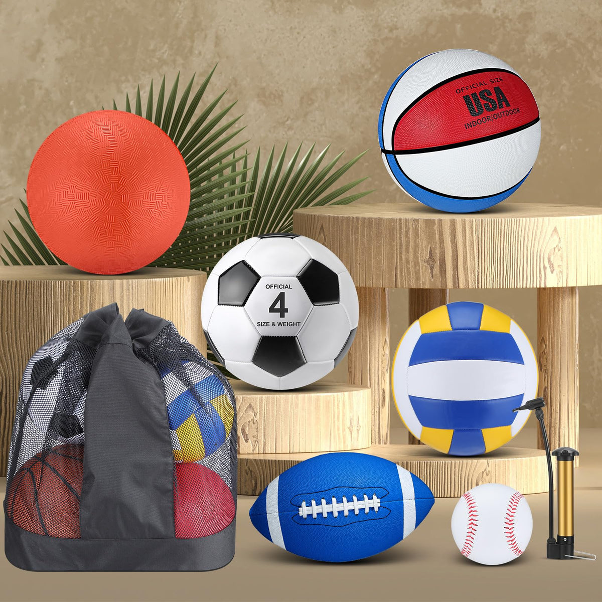 Leyndo 18 Pcs Sports Ball Bulk Set Official Size - Leyndo Official Imagery - 5