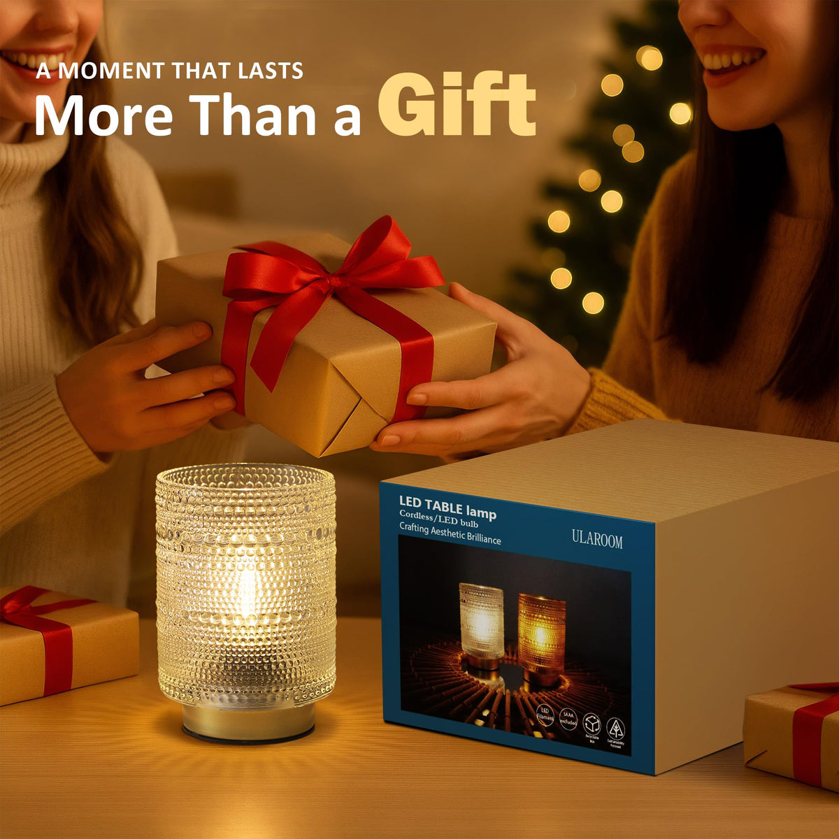 2 Pack Battery Operated Lamp with Timer Small Decorative - ULAROOM Official Imagery - 8