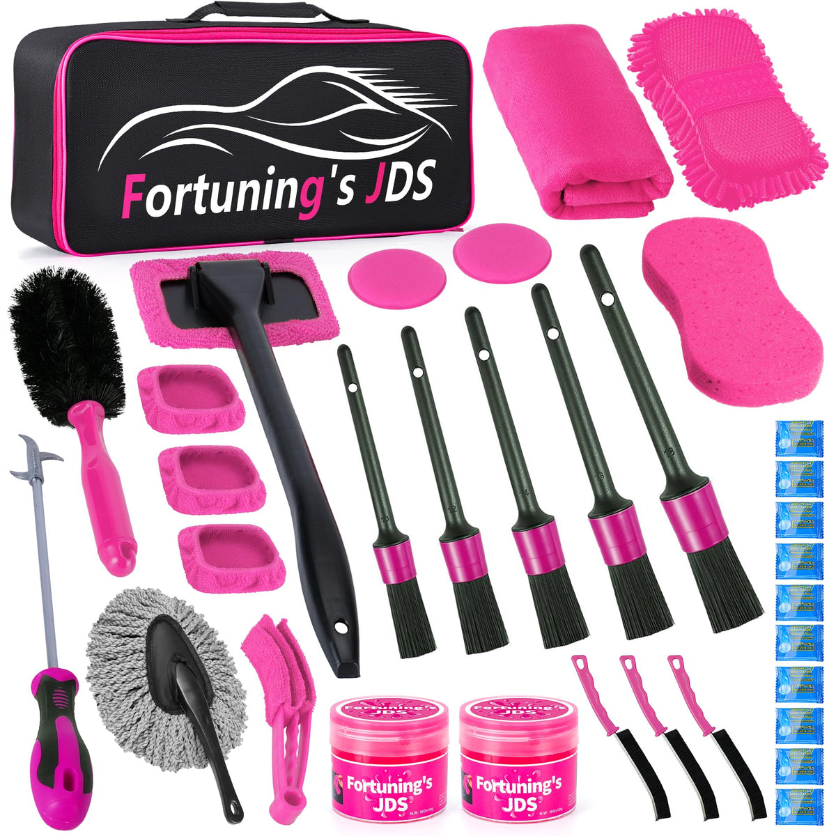 34PCS Car Detailing Brush Set Car Detailing Kit Car - Fortuning's JDS Official Imagery - 1