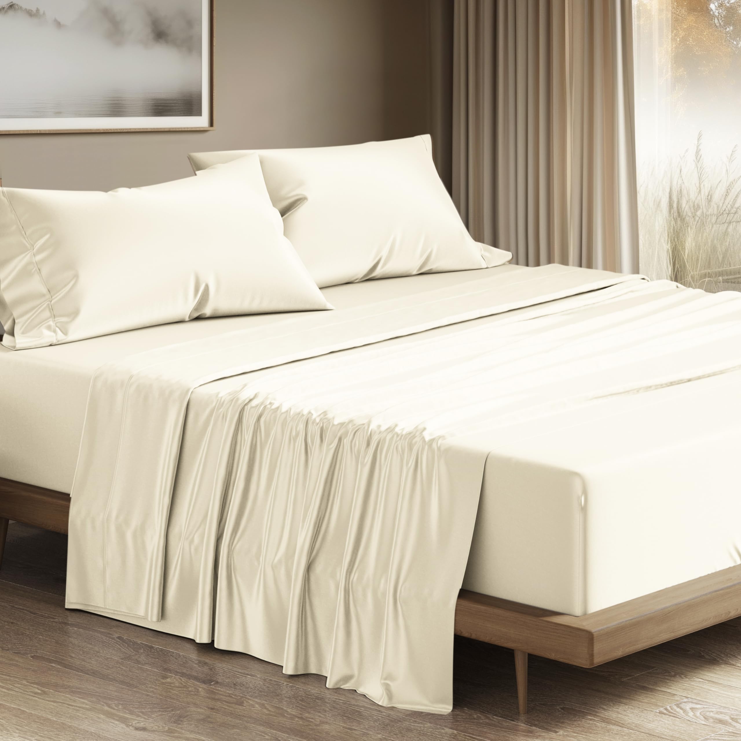 THREAD SPREAD 100% Egyptian Cotton Queen Sheets Set - 1200 - Product Imagery