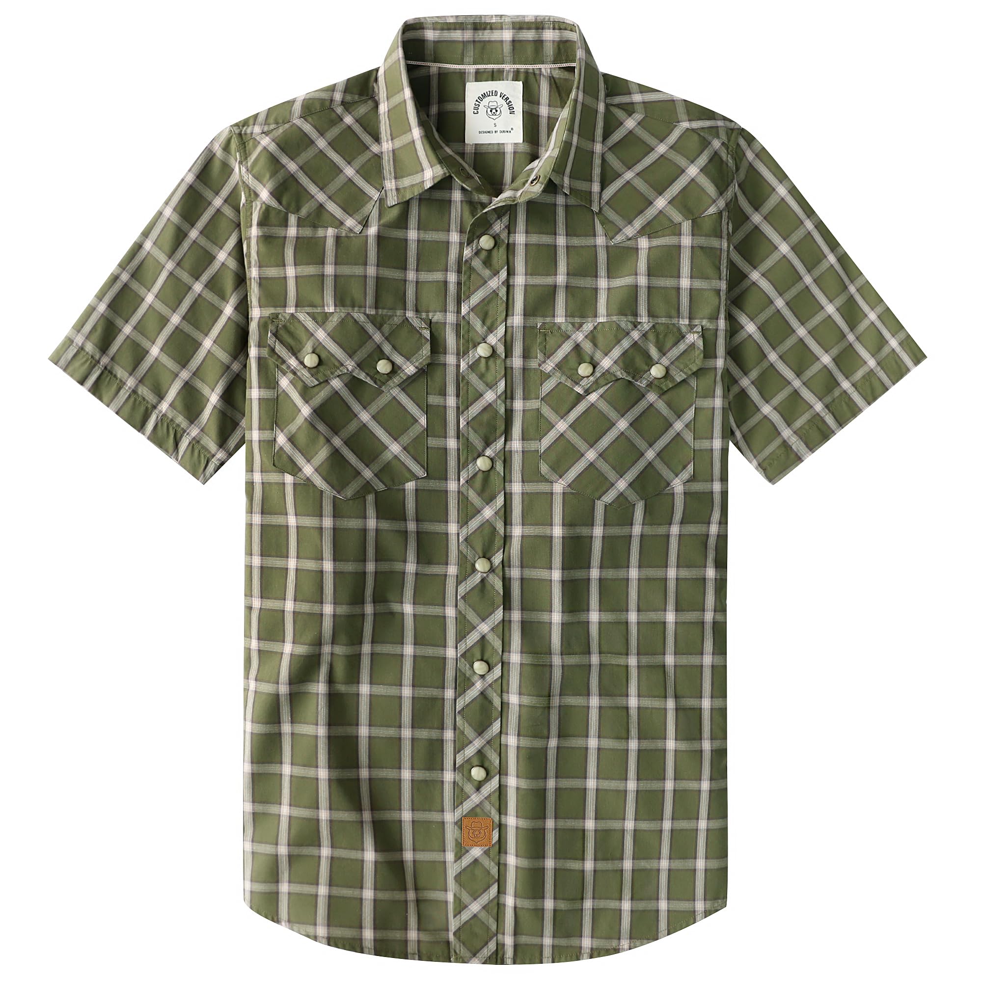 Dubinik® Pearl Snap Western Shirt for Men Short Sleeve 2 Sawtooth Pocket - Dubinik Official Product View 1