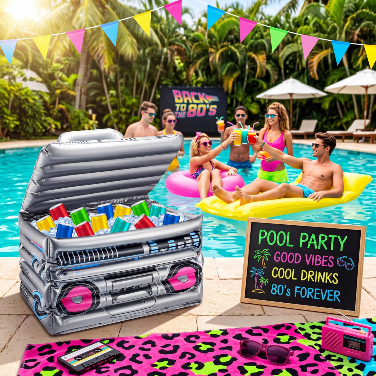 Cunhill 2 Piece Inflatable Boom Box Beverage Cooler 80s 90s - Cunhill Official Imagery - 7