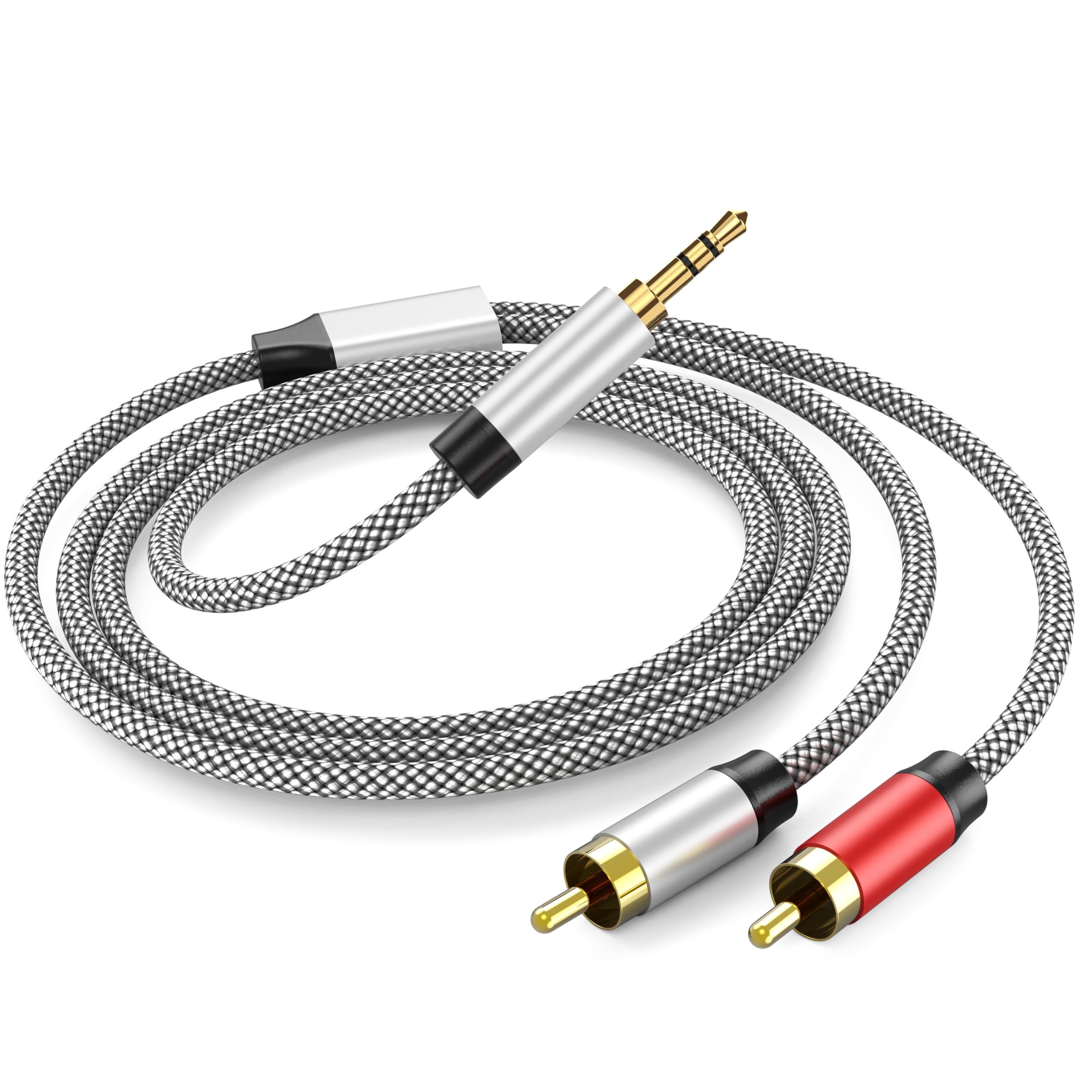 PPTVC 3.5mm to 2RCA Audio Cable 3ft, Auxiliary Adapter,Stereo Spl by PPTVC - Angle View 2