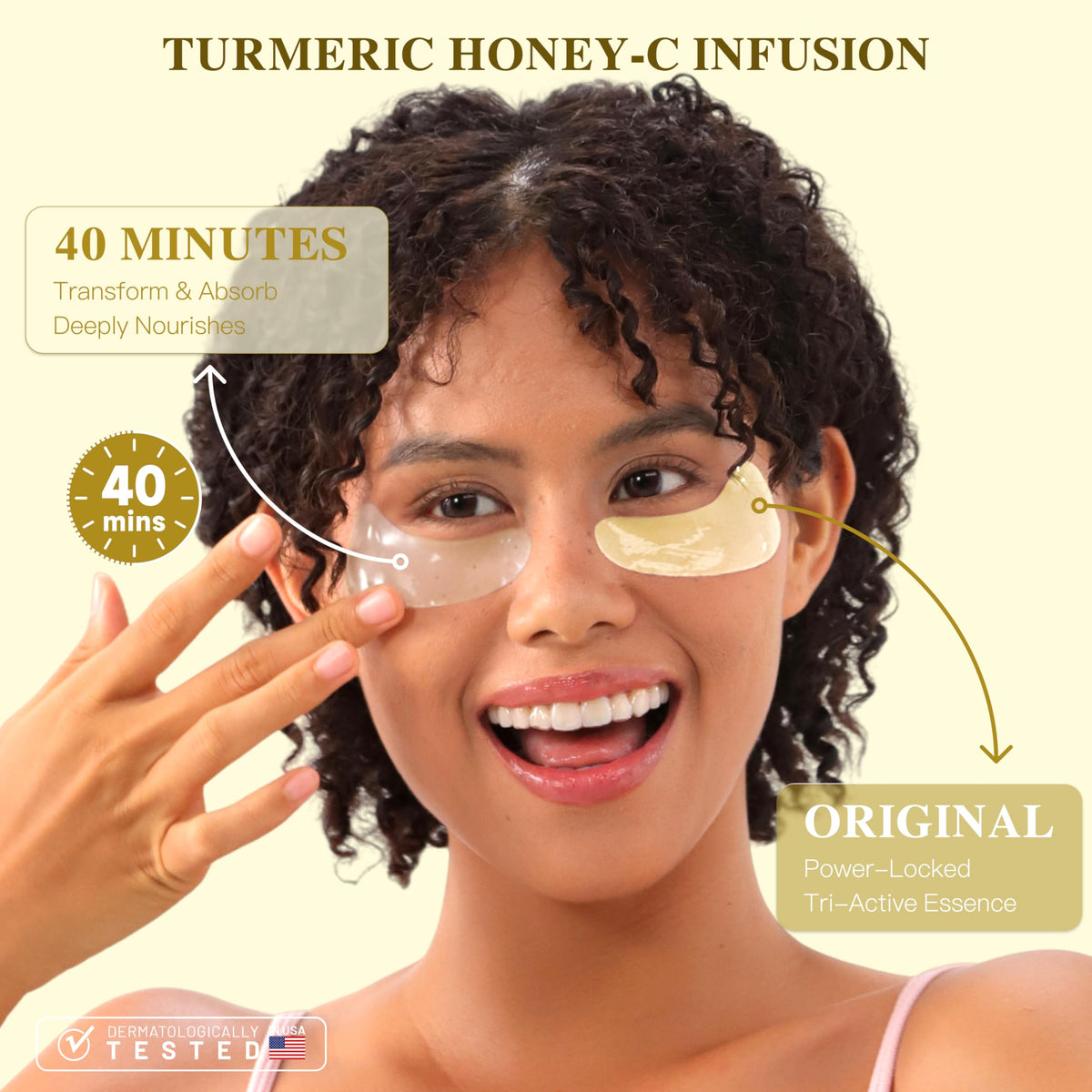 Turmeric Vitamin C Under Eye Patches Eye Mask for Puffy Eyes - ICIKOL Official Imagery - 5