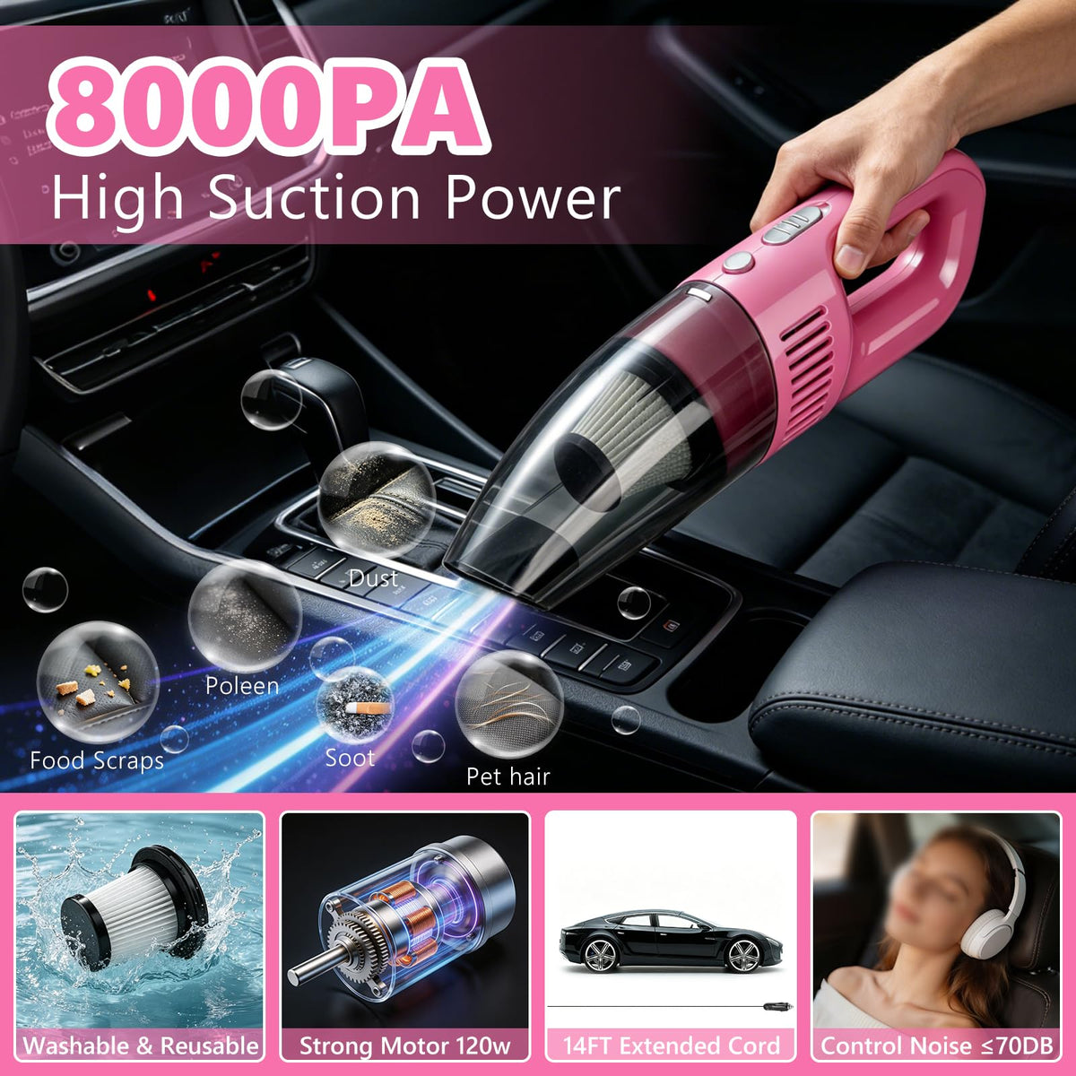 21PCS Car Detailing Kit Interior Cleaner - YJUSMAK Official Imagery - 3