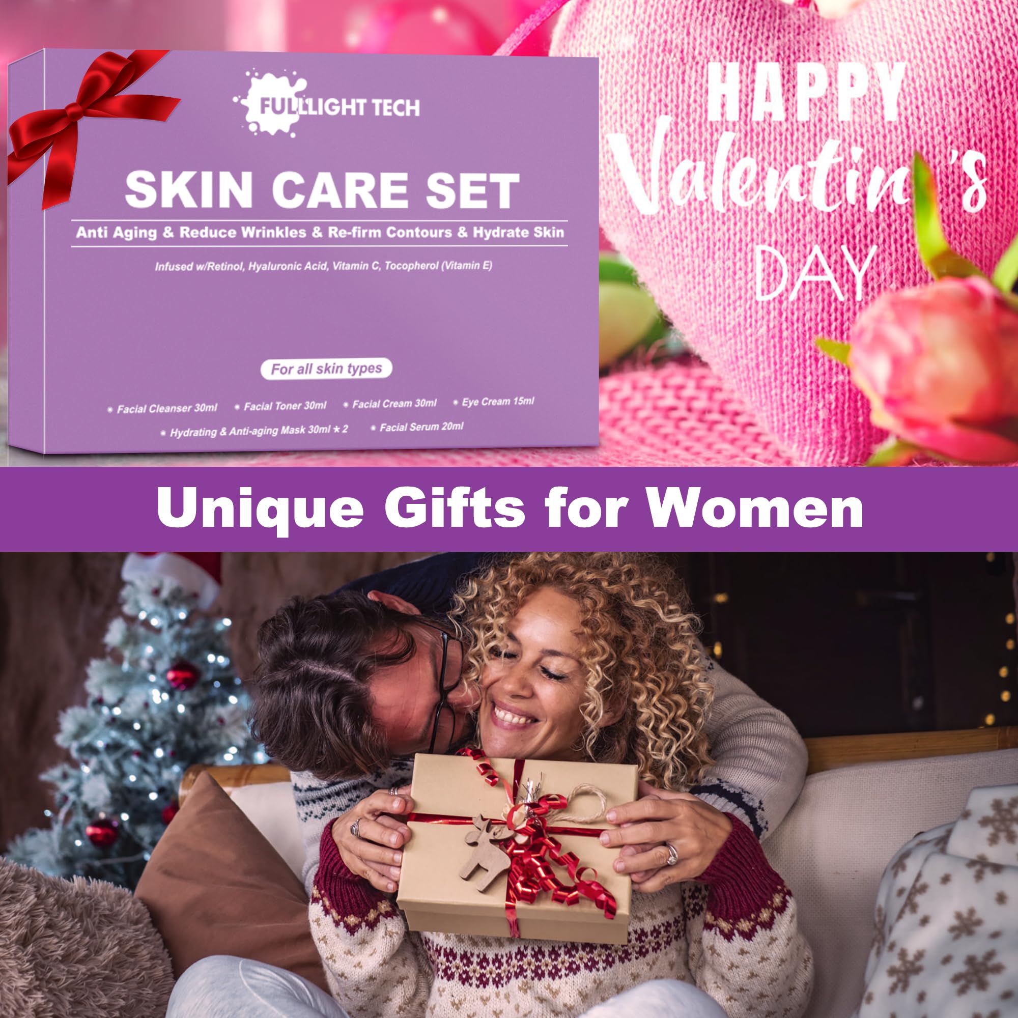 Skin Care Set,7 PCS Anti-aging,Firm Skin Care Kit,Women Skincare - FULLLIGHT TECH