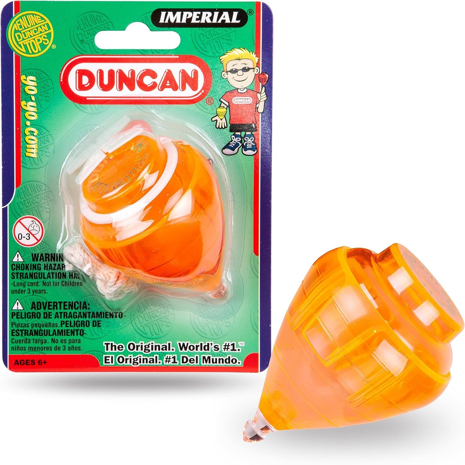 Duncan Toys Imperial Spintop in various colors, small size, with a glossy finish and traditional design for spinning fun.
