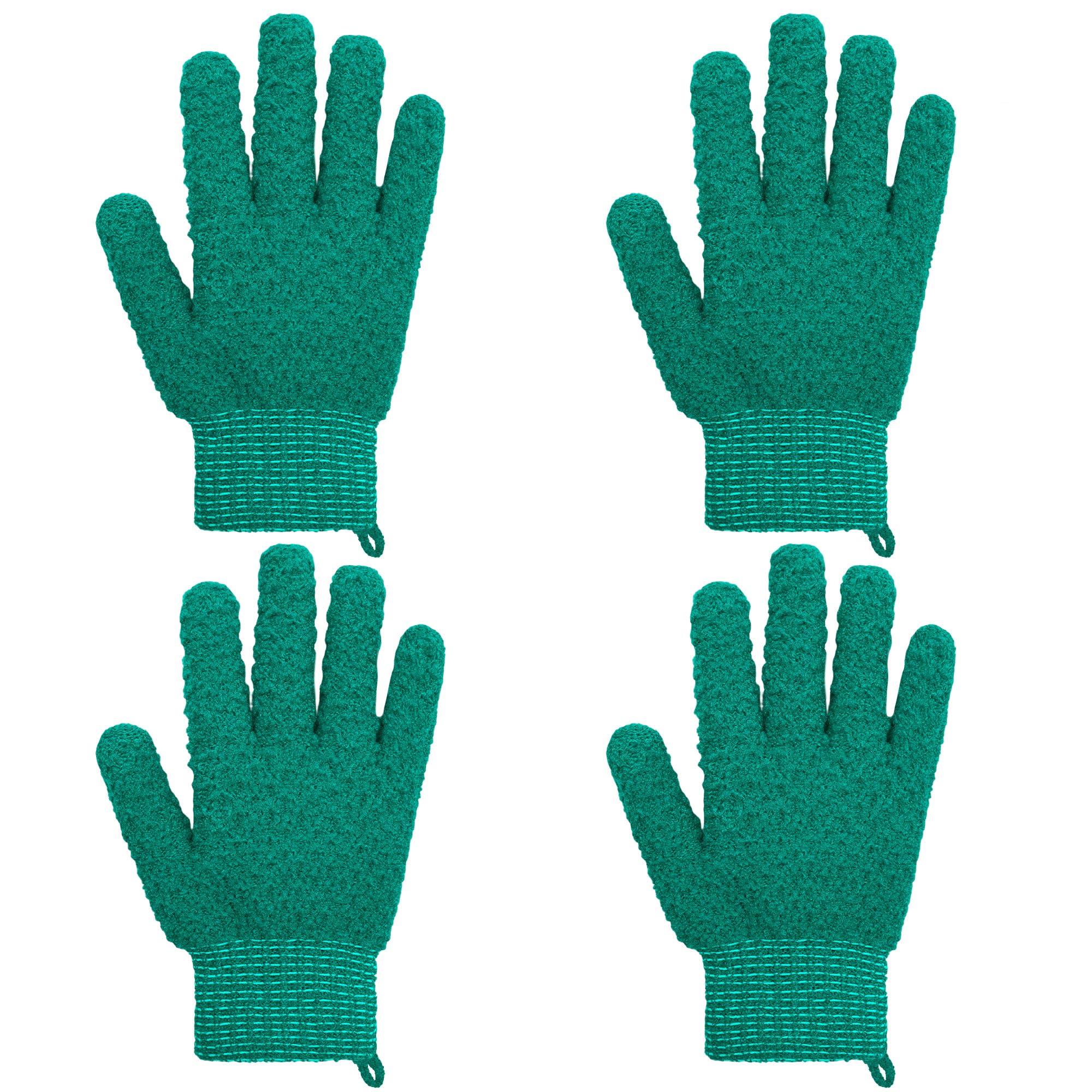 Exfoliating Bath Gloves 2 Pairs - Heavy Texture Body Scrub - Product Imagery