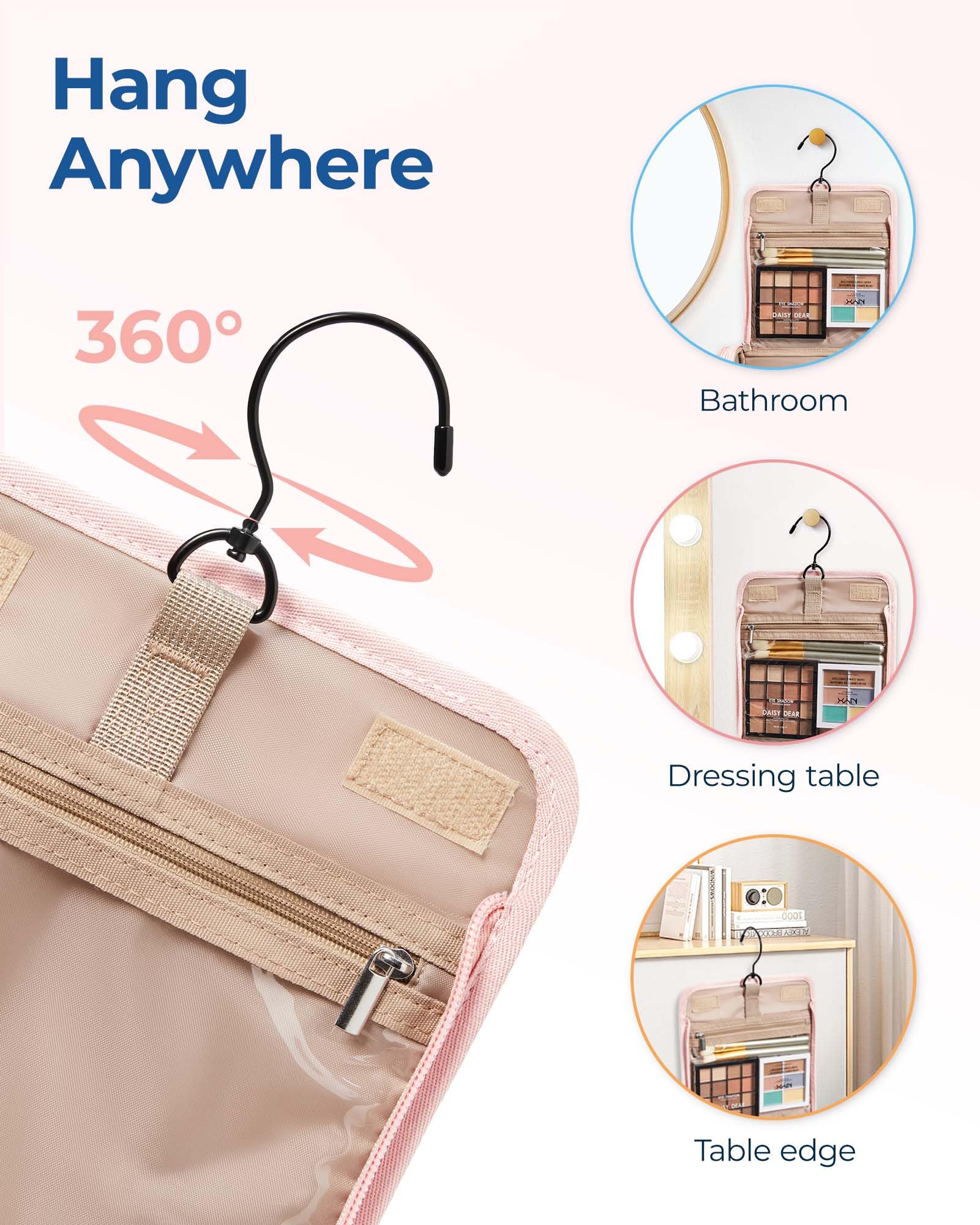 BAGSMART Travel Toiletry Bag Large Capacity Cosmetic Bags - BAGSMART Official Product Imagery - 7