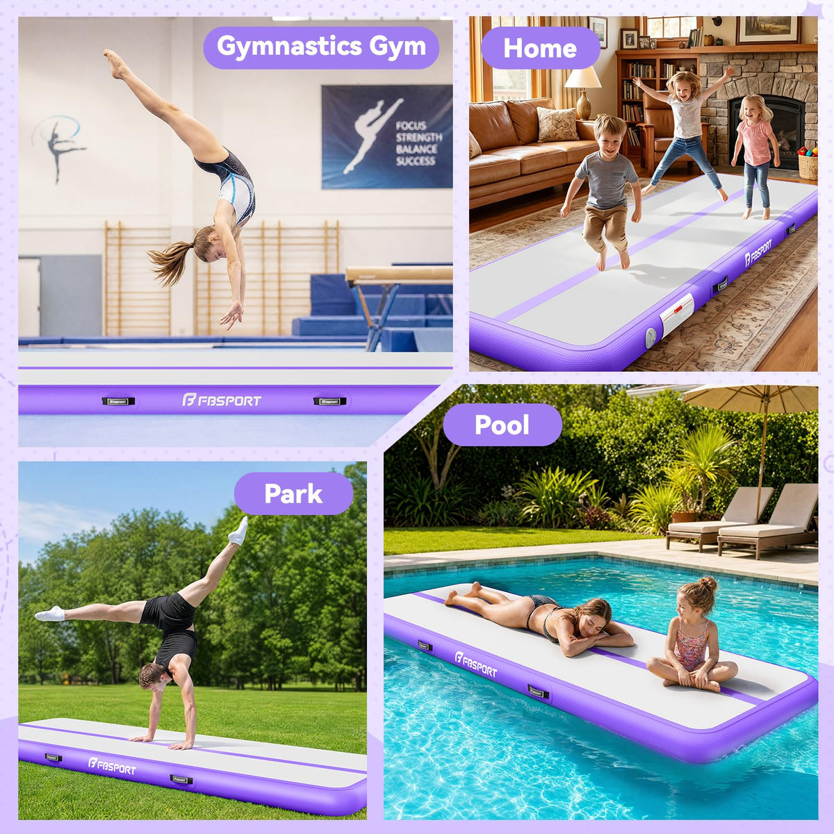 FBSPORT 6 6ft 10ft 13ft 16ft 20ft Inflatable Air Gymnastics - FBSPORT Official Imagery - 7