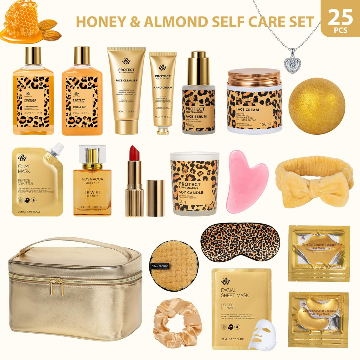 25 Pcs Mother s Day Gift Honey Almond Bath Body Gift Set for - RA ROSA ACCA Official Imagery - 3