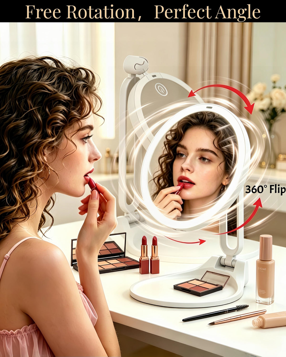 Travel Mirror with Light Makeup 1X 20X Magnifying Lighted - Talilie Official Imagery - 6