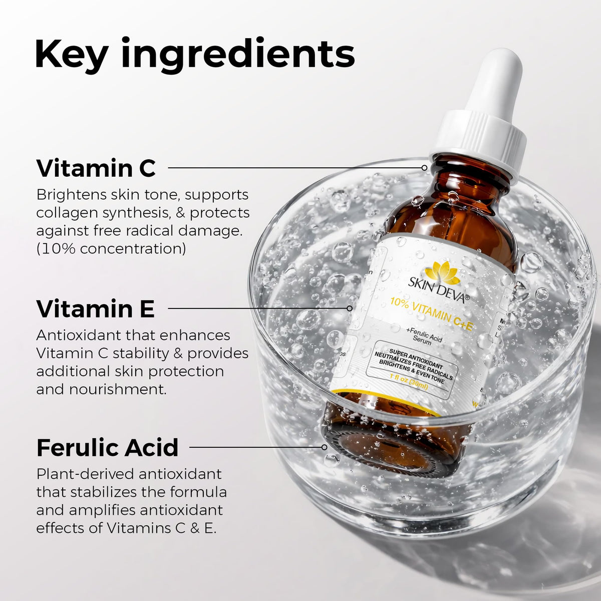 Skin Deva 10 Vitamin C Serum with Vitamin E Ferulic Acid - SKIN DEVA Official Imagery - 4