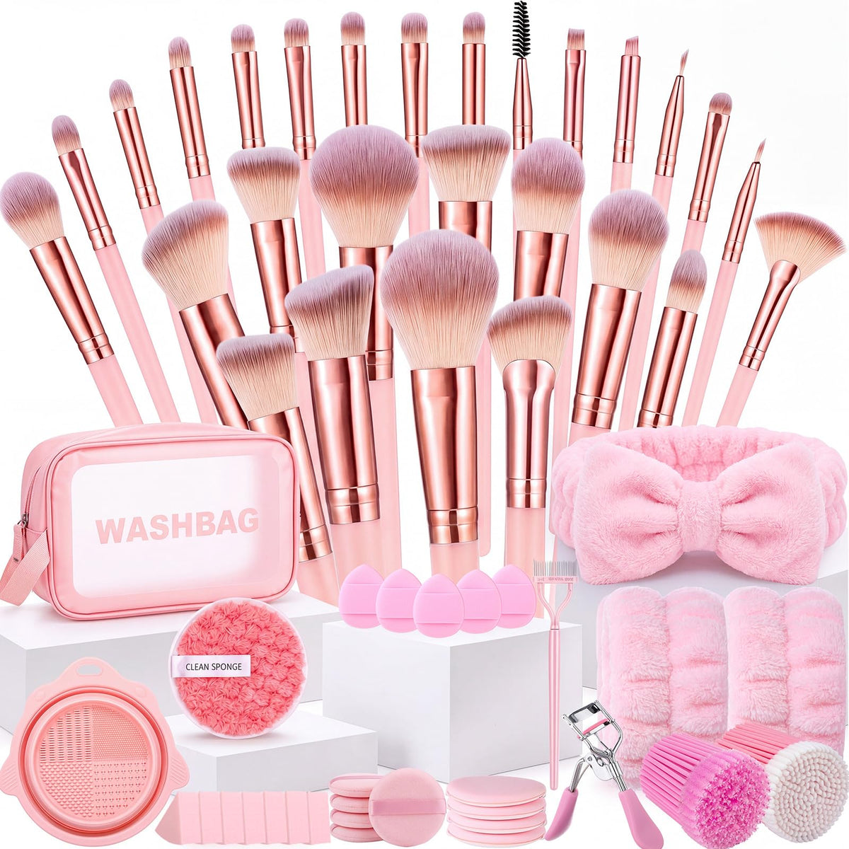 72 Pcs Pink Makeup Brushes Set Professional Makeup Kit for - Ferrochef Official Imagery - 2