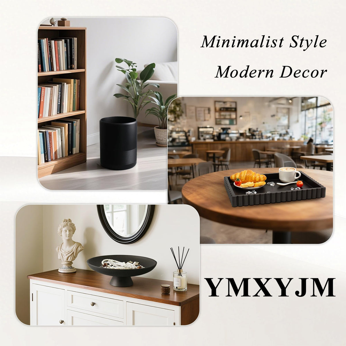 Decorative Tray for Coffee Table Modern Tray Decor 14 Black - YMXYJM Official Imagery - 8
