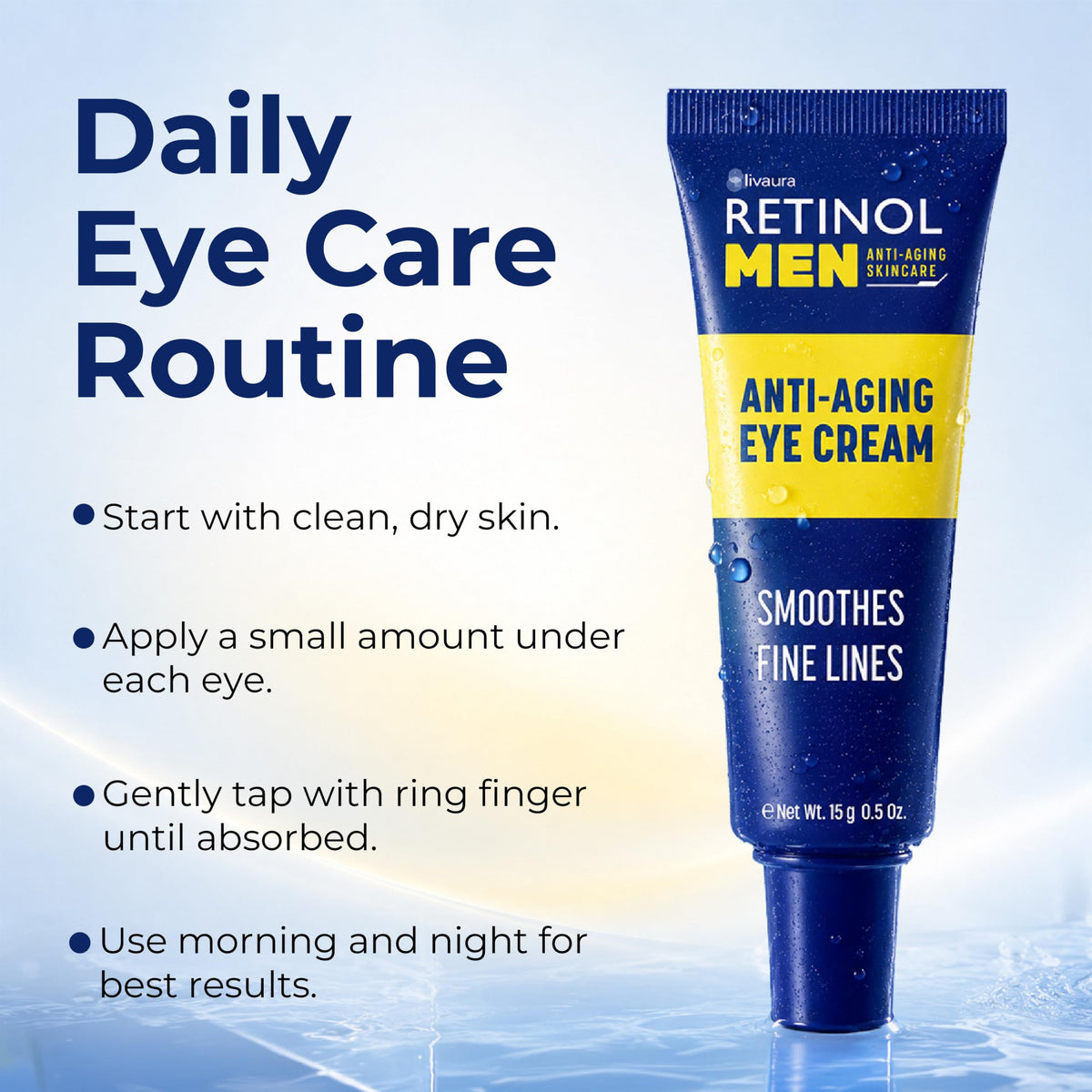 LIVAURA Retinol Eye Cream for Men - Retinol Official Imagery - 7