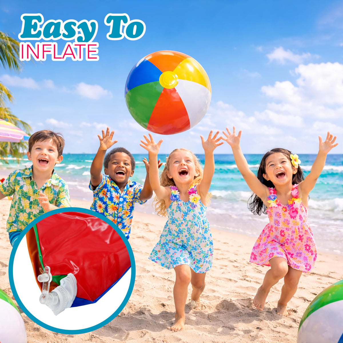 4E s Novelty 24 Pack 16 Inch Inflatable Beach Balls Bulk 24 - 4E's Novelty Official Imagery - 5