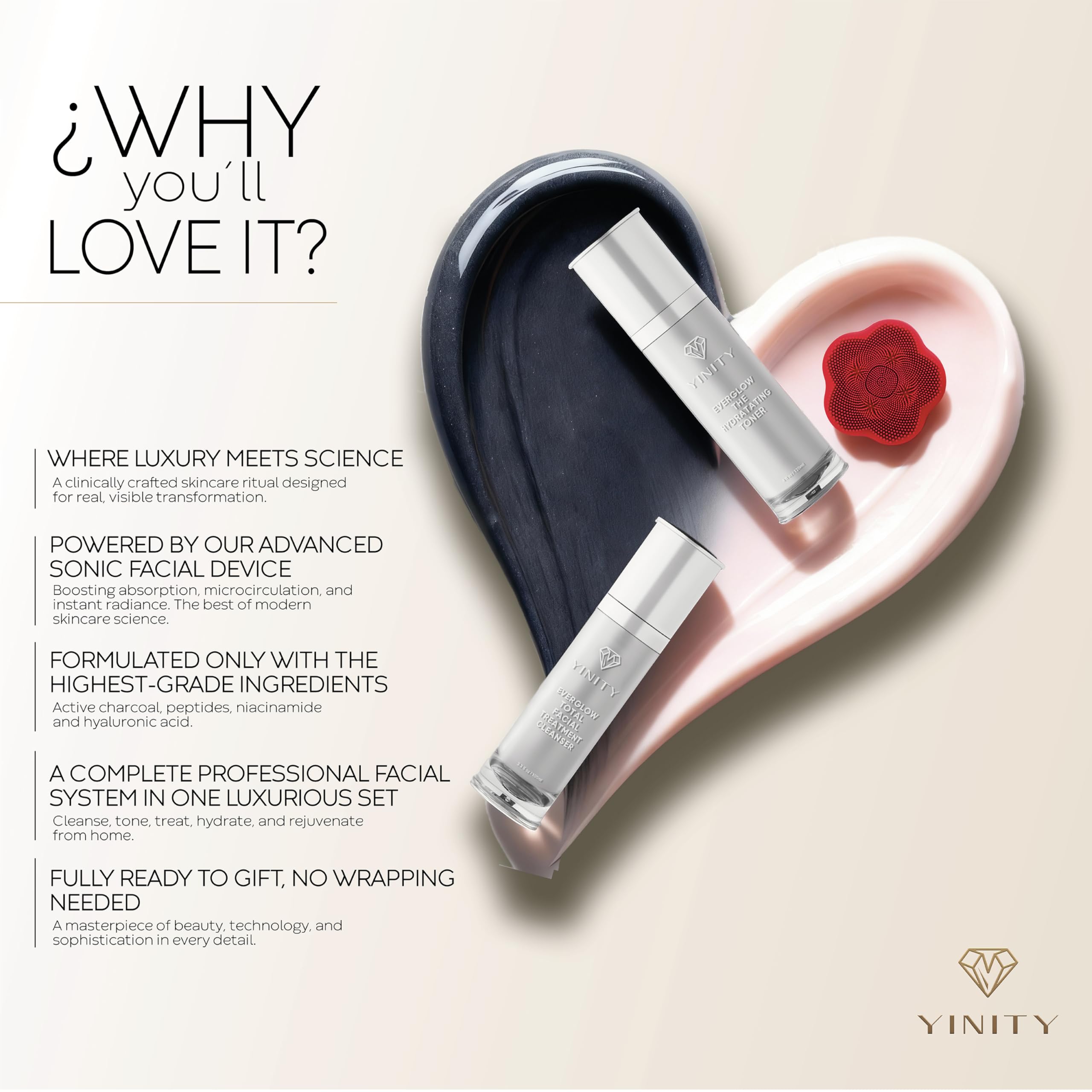 5-Step Korean Anti-Aging Skincare Set + Sonic Brush - YINITY