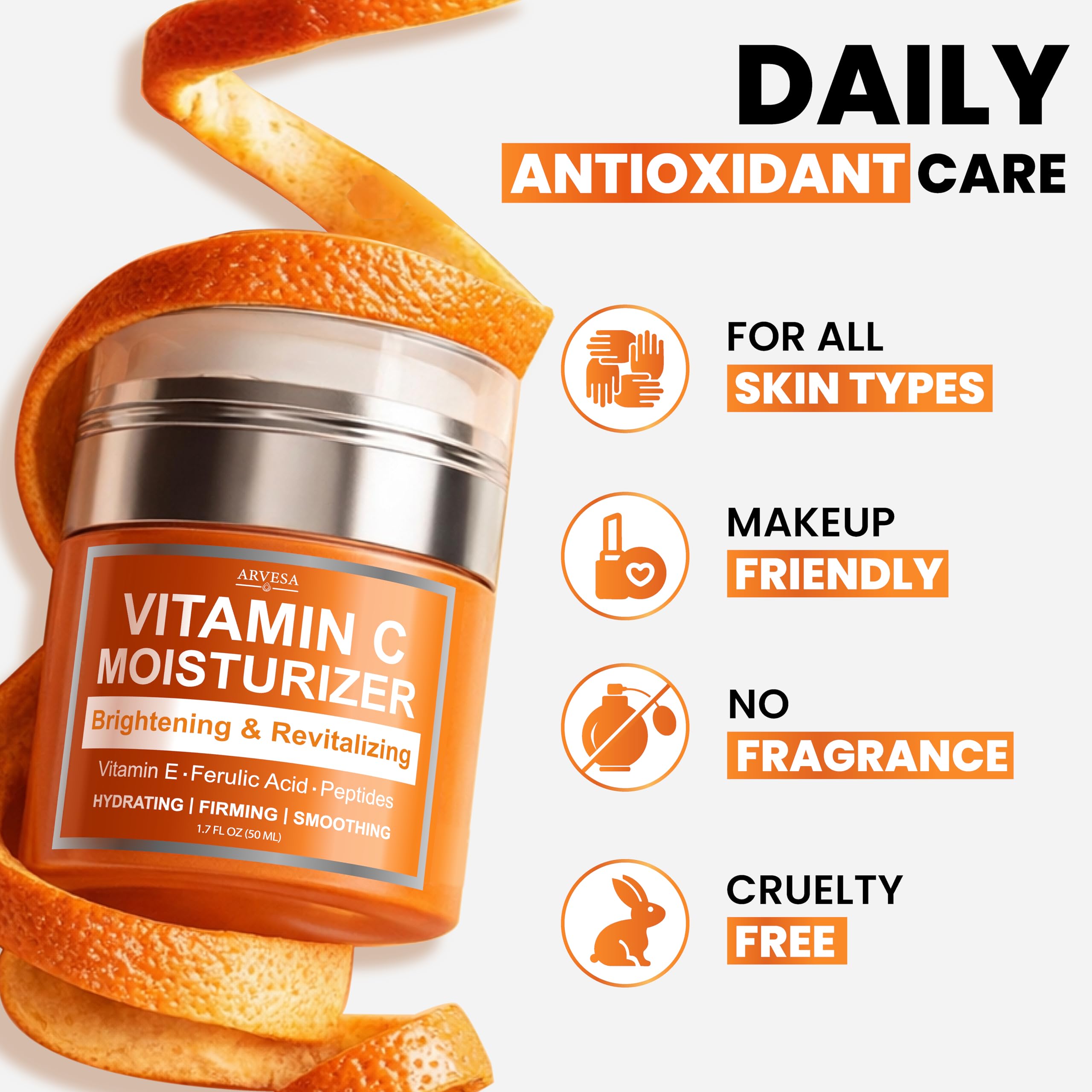Arvesa Vitamin C Moisturizer for Face - Vitamin C Cream Brightening & Anti Aging - Arvesa Official Product View 9