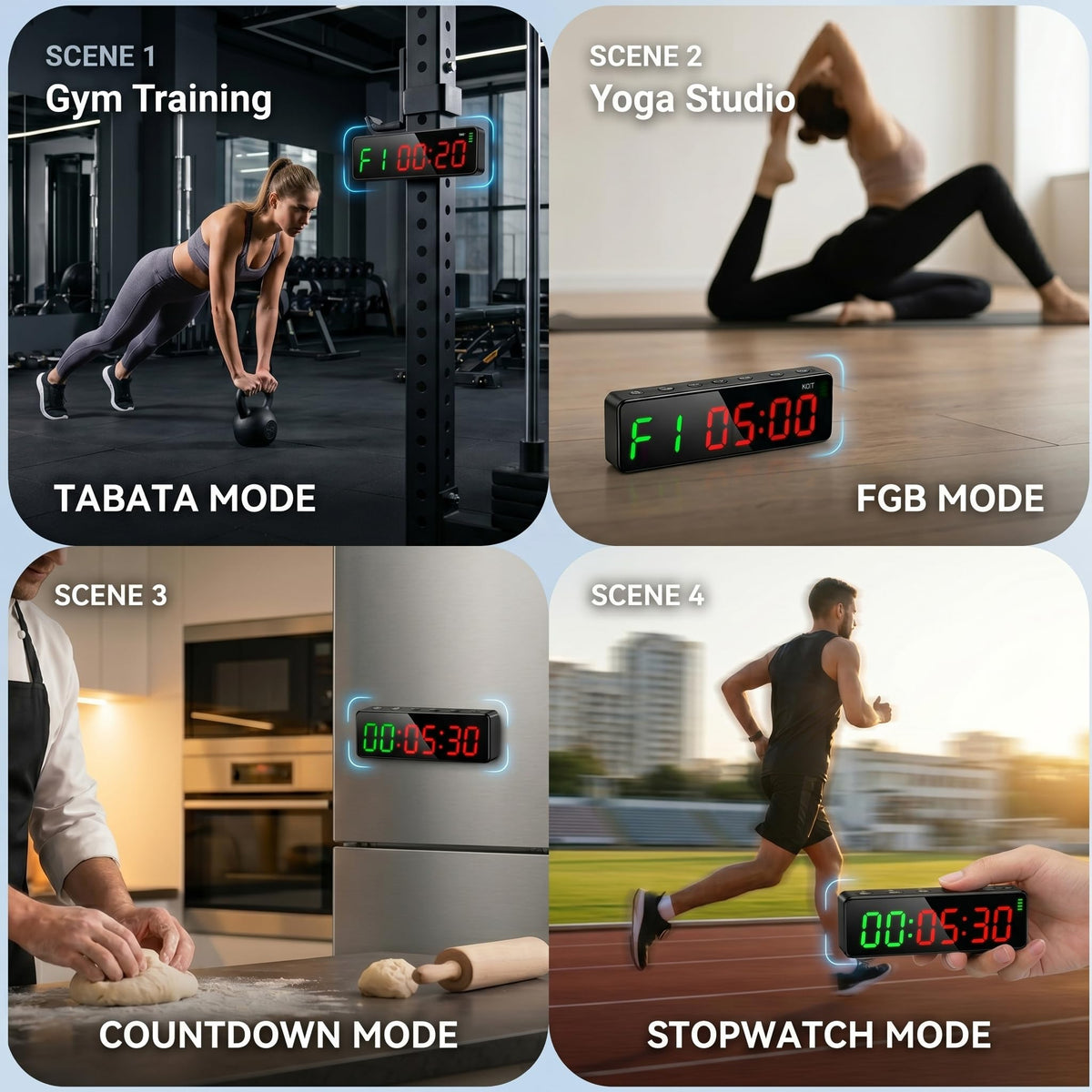 Gym Clock Workout Timer Clock for Home Gym 7 Inch LED Gym - Thwackor Official Imagery - 5