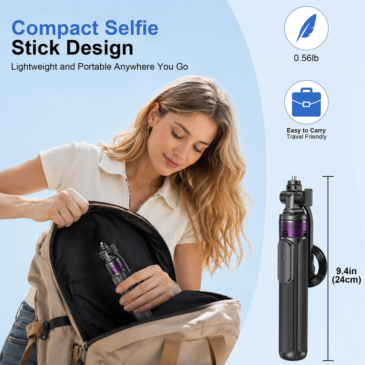 53 Magnetic Selfie Stick Tripod 4 Leg Base 1 4 Mount Remote - ACKIMA Official Imagery - 7