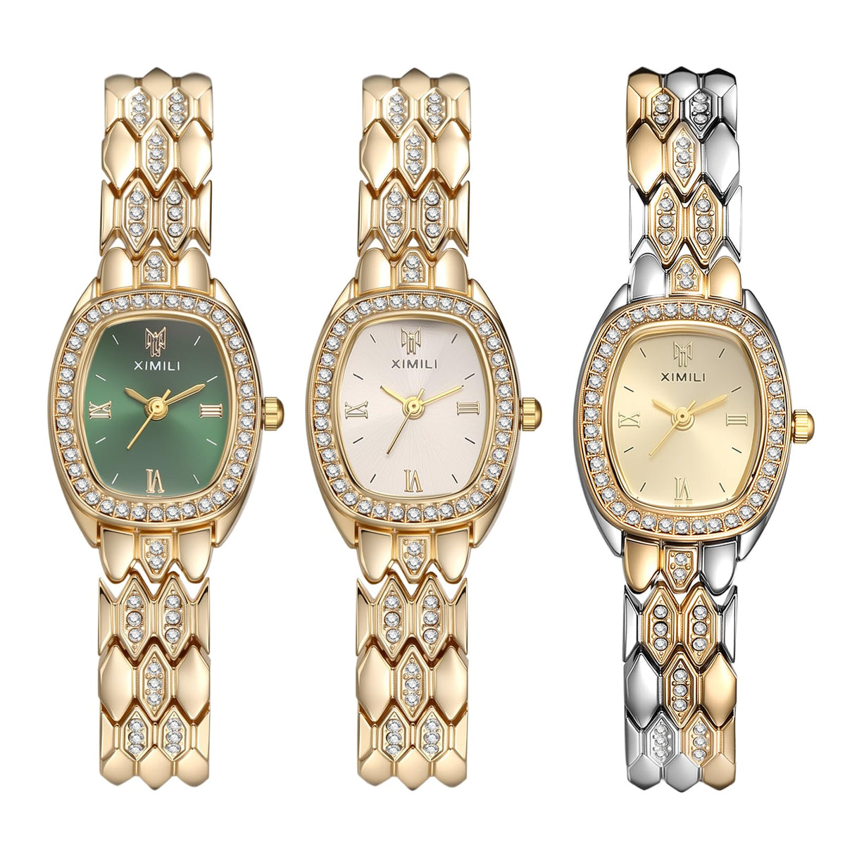 JewelryWe Women Snake Scale Bracelet Watch Removable Link - JewelryWe Official Imagery - 2