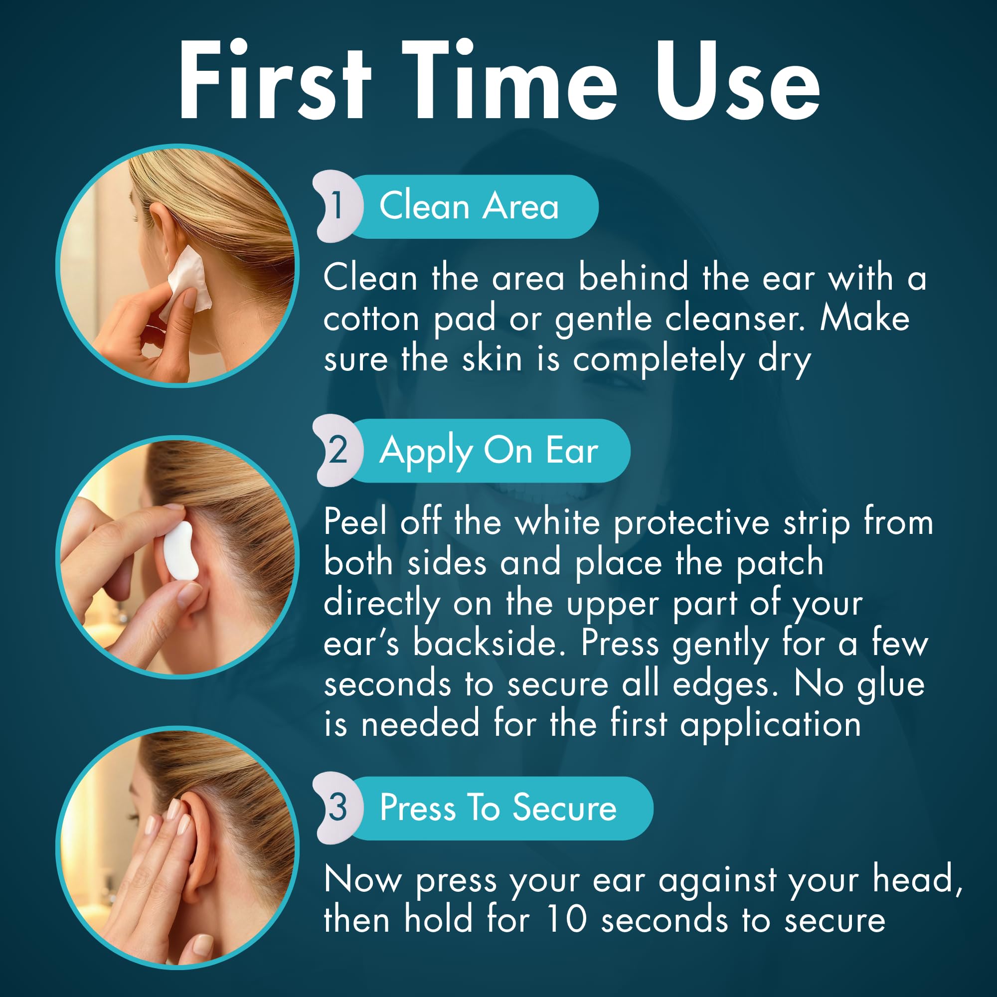 Reusable Cosmetic Ear Corrector glue Kit 8pcs Silicone Ear - 10 TO 6 PICKS Official Product Imagery - 4