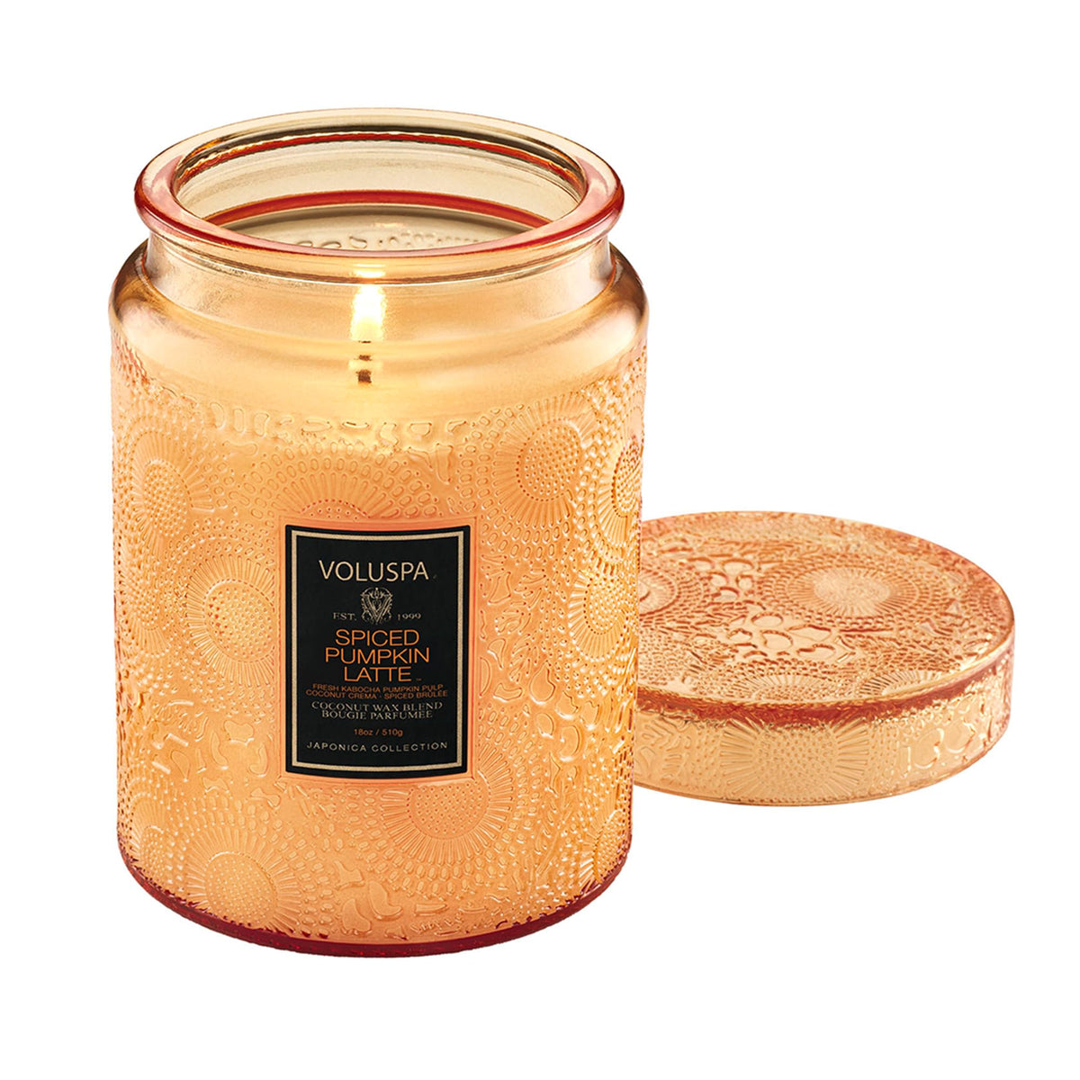 Voluspa Spiced Pumpkin Latte Large Scented Candle Jar 18 Oz - Premium Selection Official Imagery - 2