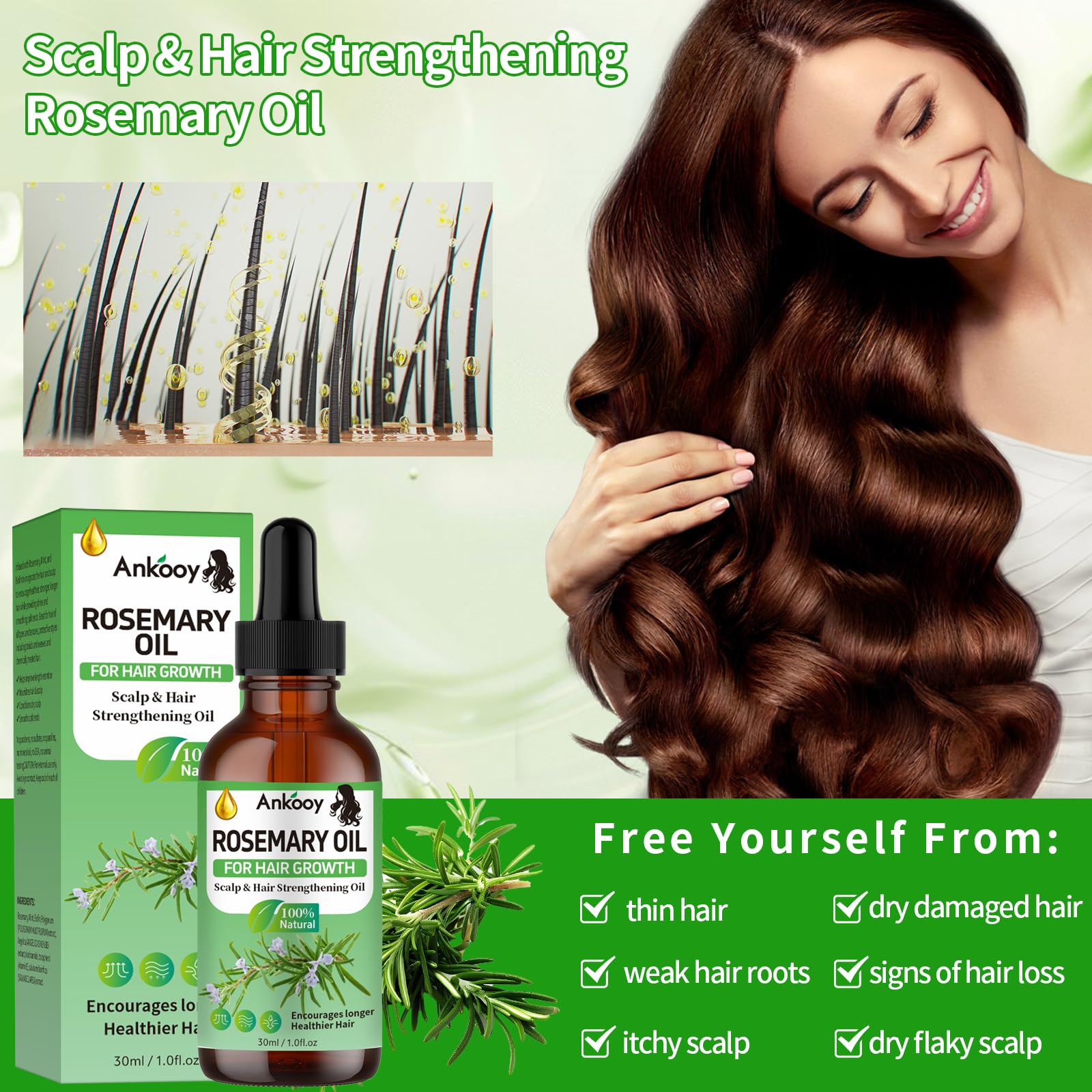 ANKOOY Rosemary Oil for Hair Growth,Rosemary Hair Growth Oil,Strengthening Oil - ANKOOY Official Product View 6