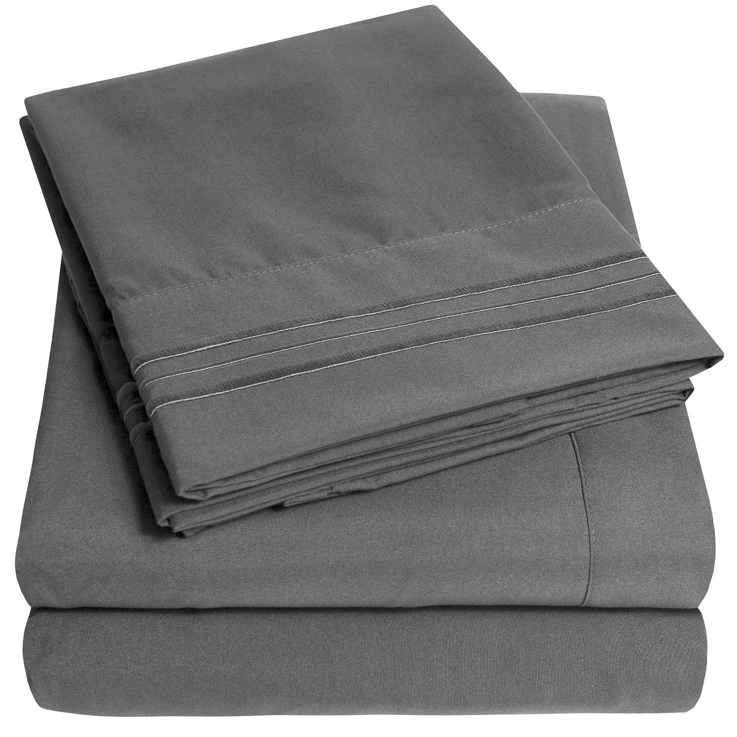 1500 Supreme Collection Queen Sheet Sets Gray - Luxury Hotel Bed - Product Imagery