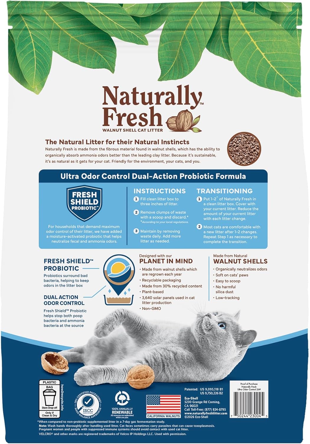 Naturally Fresh Ultra Odor Control Clumping Cat Litter 30 lb in a large bag with natural scent and absorbent clumping texture.