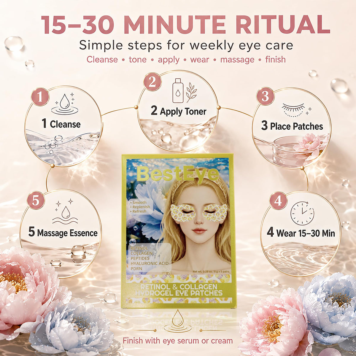 Under Eye Patches for Puffy Eyes and Dark Circles Collagen - Besteye Official Imagery - 8