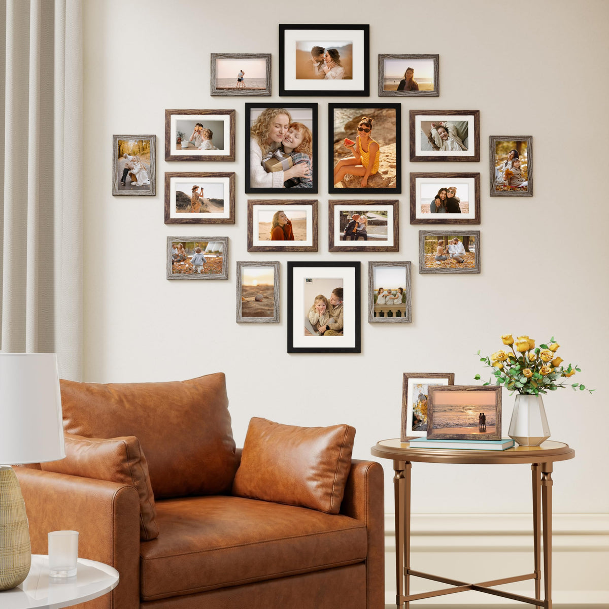 20 Pack Picture Frames Collage Wall Decor Black Brown Dark - Vittanly Official Imagery - 5