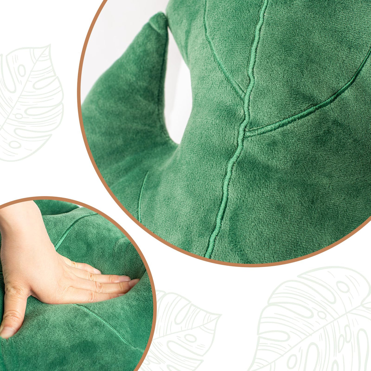 AELS Set of 2 3D Leaves Decorative Throw Pillows 18 14 - AELS Official Imagery - 4
