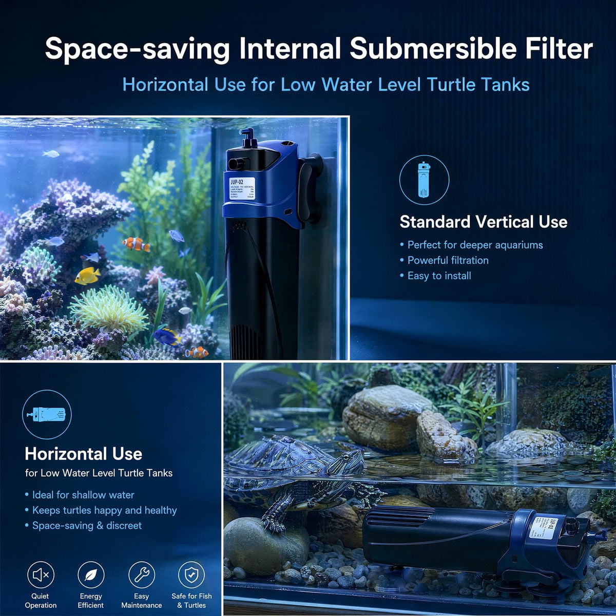 COOSPIDER Fish Tank Filter U V Submersible Aquarium Filter - COOSPIDER Official Imagery - 6