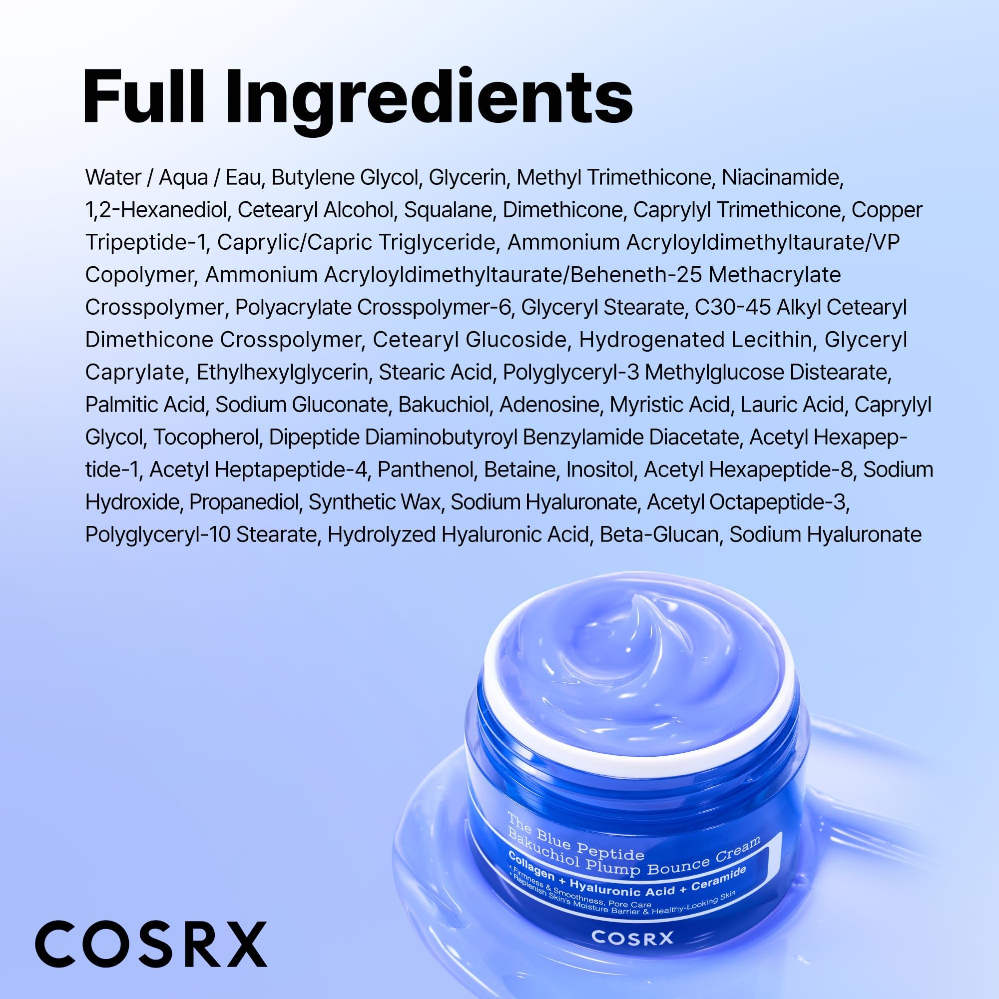 COSRX The Blue Copper Peptide Bakuchiol Cream, Korean - COSRX